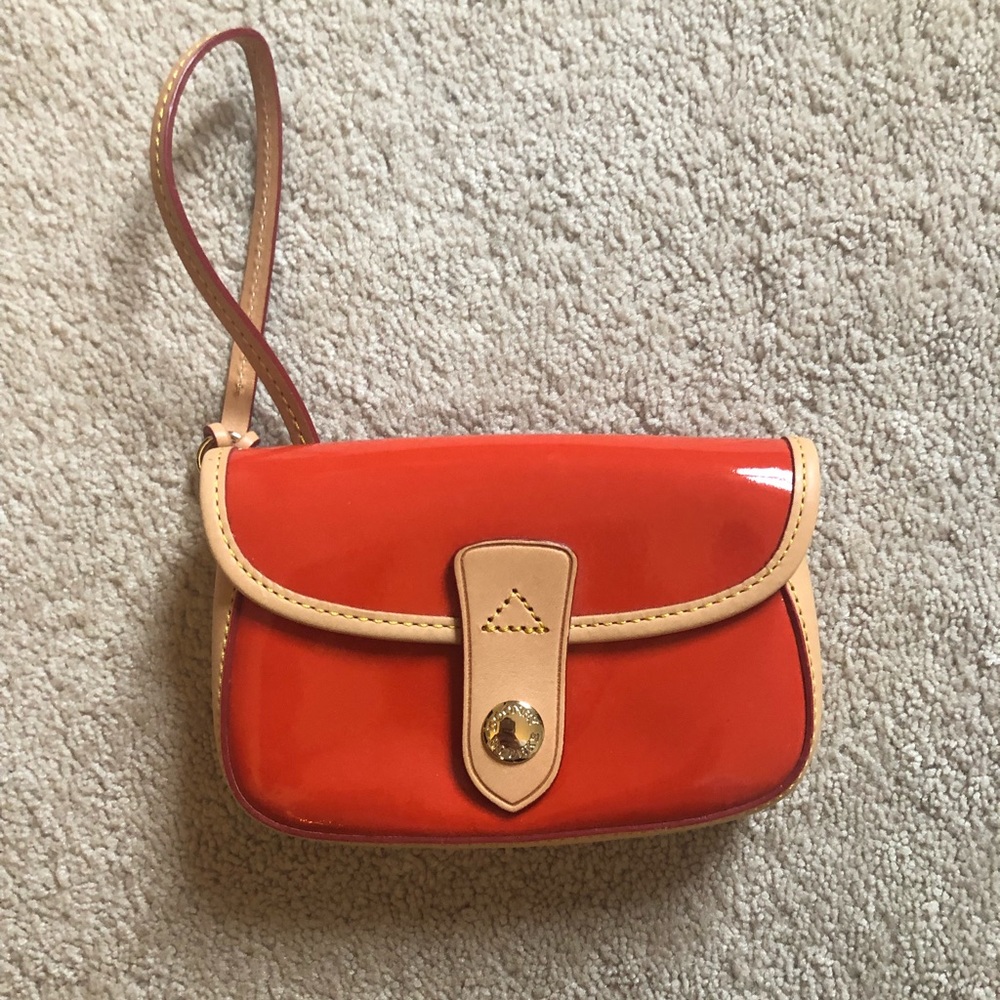 Dooney and Bourke orange wristlet